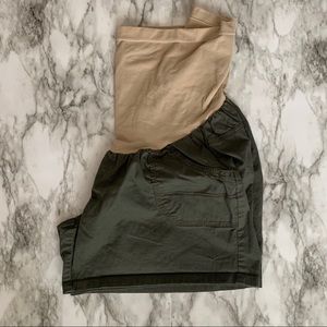 Oh Baby Olive Green Maternity Shorts
